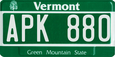 VT license plate APK880