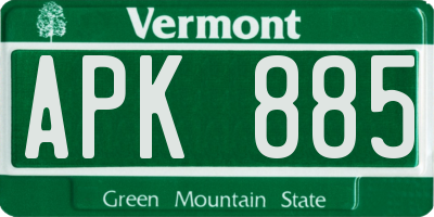VT license plate APK885