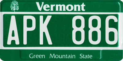 VT license plate APK886