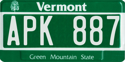VT license plate APK887