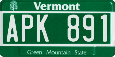 VT license plate APK891