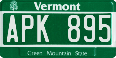 VT license plate APK895