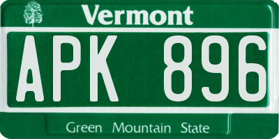 VT license plate APK896