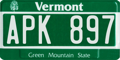 VT license plate APK897