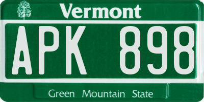 VT license plate APK898