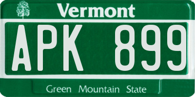 VT license plate APK899