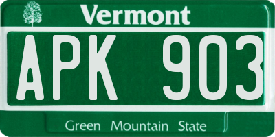 VT license plate APK903