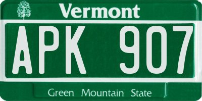 VT license plate APK907