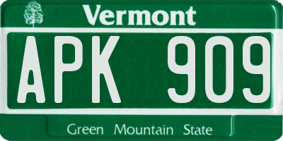 VT license plate APK909