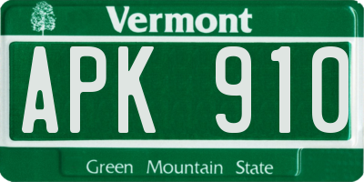 VT license plate APK910