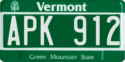 VT license plate APK912