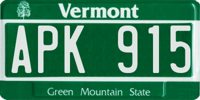 VT license plate APK915