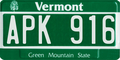 VT license plate APK916