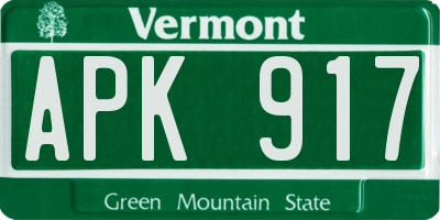 VT license plate APK917