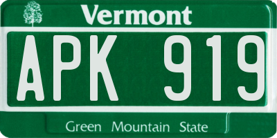 VT license plate APK919