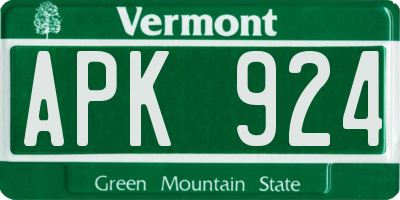 VT license plate APK924