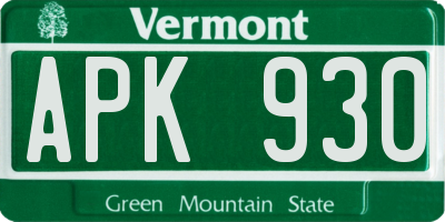 VT license plate APK930