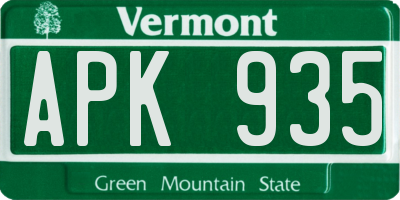 VT license plate APK935