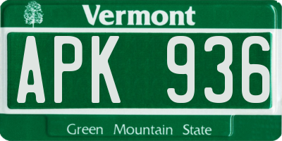 VT license plate APK936