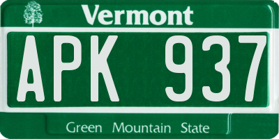 VT license plate APK937
