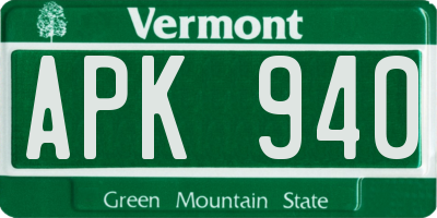 VT license plate APK940