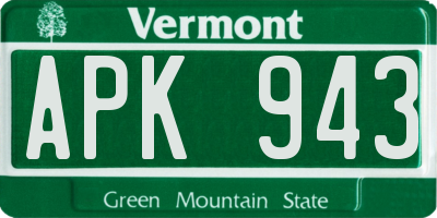 VT license plate APK943