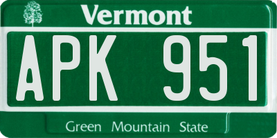 VT license plate APK951