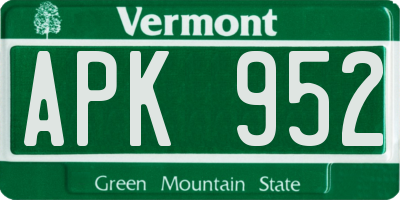 VT license plate APK952
