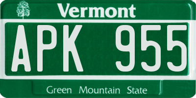 VT license plate APK955