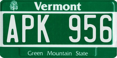 VT license plate APK956