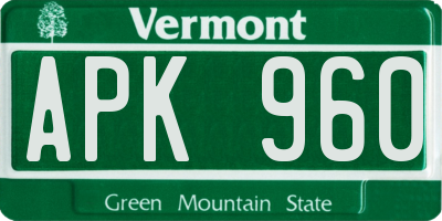 VT license plate APK960
