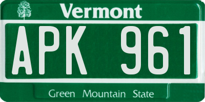 VT license plate APK961