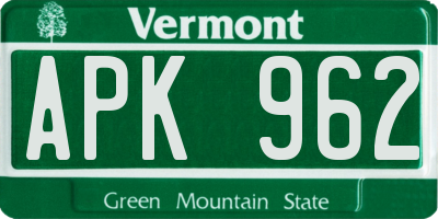 VT license plate APK962