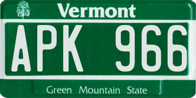 VT license plate APK966