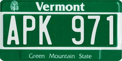 VT license plate APK971