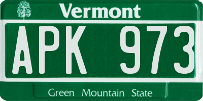 VT license plate APK973