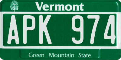 VT license plate APK974