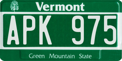VT license plate APK975