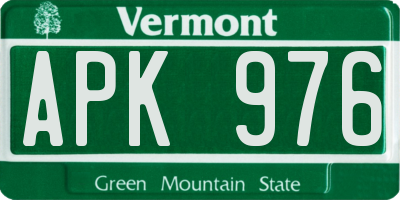 VT license plate APK976