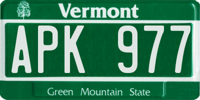 VT license plate APK977
