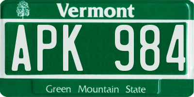 VT license plate APK984