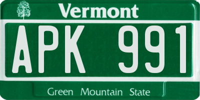 VT license plate APK991