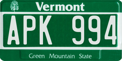 VT license plate APK994
