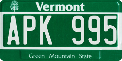 VT license plate APK995