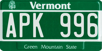 VT license plate APK996