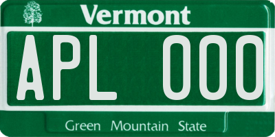 VT license plate APL000
