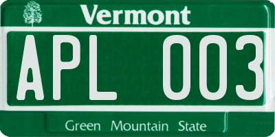 VT license plate APL003