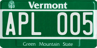 VT license plate APL005