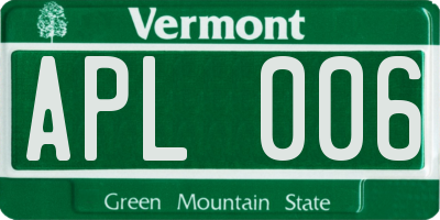 VT license plate APL006