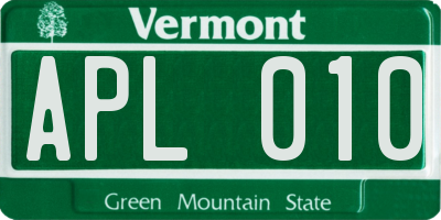 VT license plate APL010